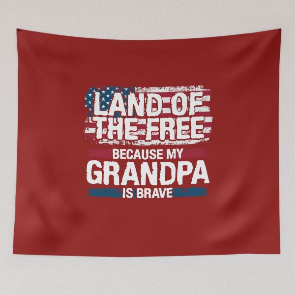 Item preview, Land of the Free Because My Grandpa is Brave - Veterans Day Shirt, 4th of July Shirt designed and sold by Maindy.