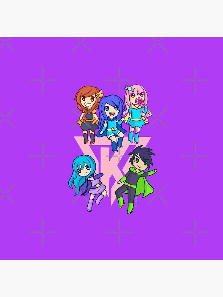 Funneh Krew Heroes Pink Original Artwork High Quality Print Pin By Tubers Redbubble - funneh roblox royale high