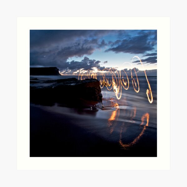 Garie Beach - Fire Scribbles Art Print