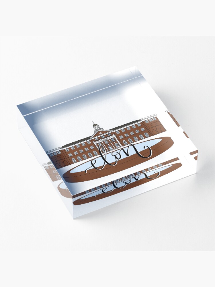Alternate view of Elon Alamance Fountain Color Acrylic Block