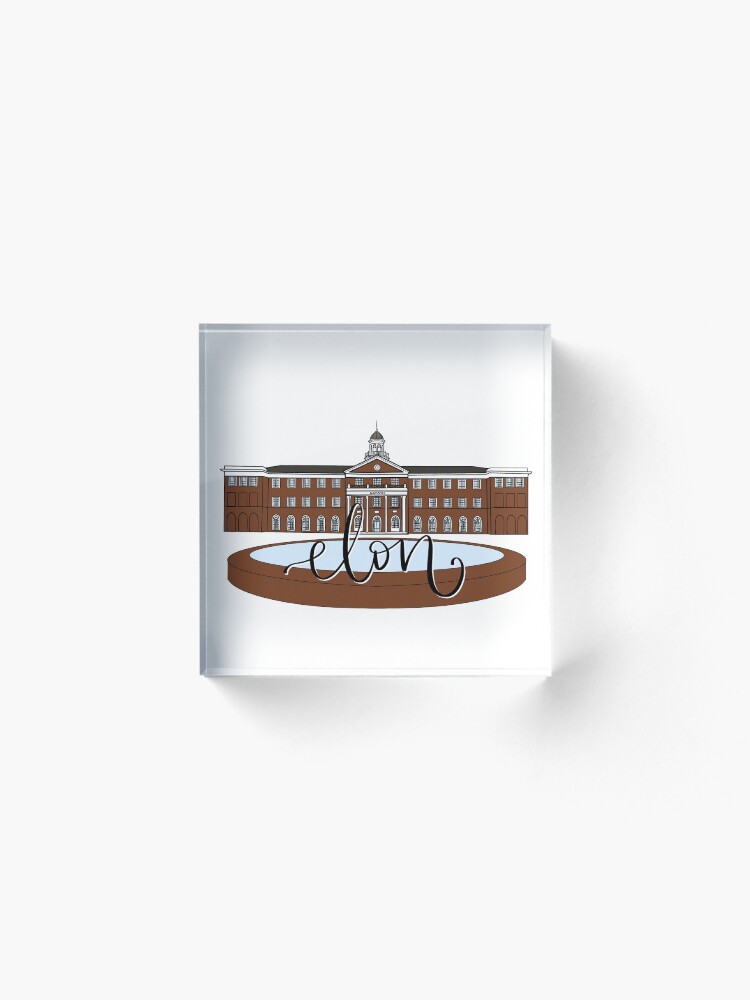 Alternate view of Elon Alamance Fountain Color Acrylic Block