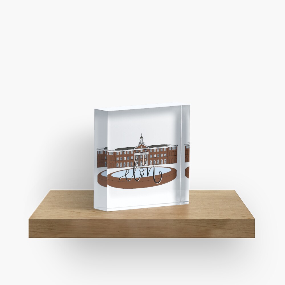 Elon Alamance Fountain Color Acrylic Block