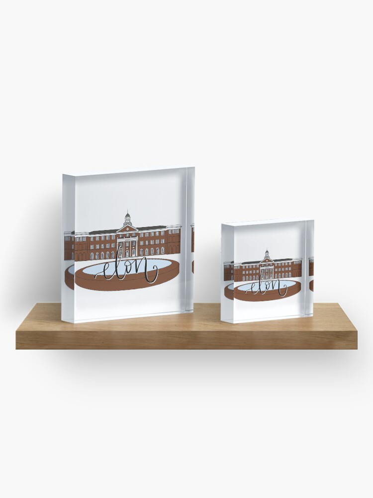 Alternate view of Elon Alamance Fountain Color Acrylic Block