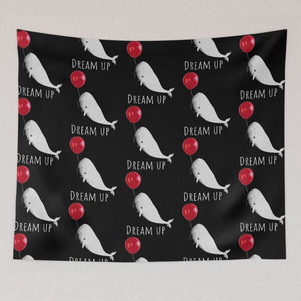 Item preview, Dream up, white whale, red ballon designed and sold by Collagedream.