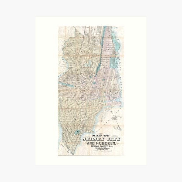 Vintage Map Of Hoboken Wall Art Redbubble