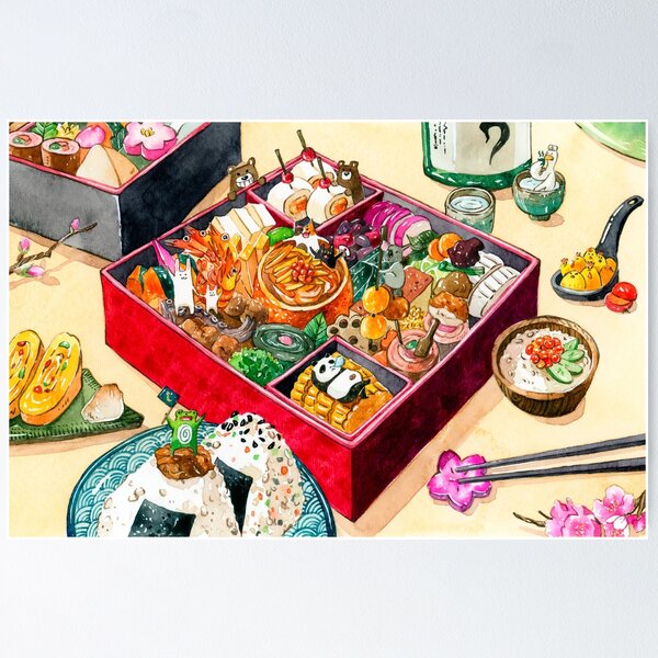 Cute Bento Box Art Board Print for Sale by chaoscorgi