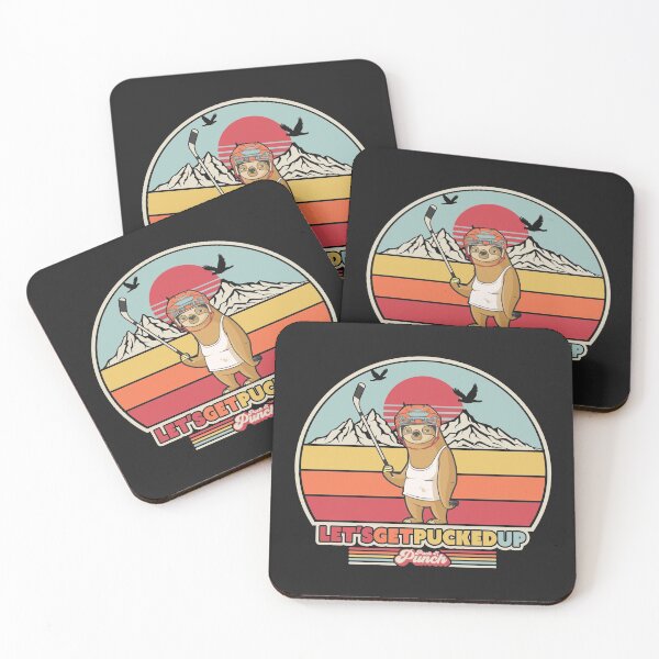 Item preview, Ice Hockey Sloth Design. Retro Style Let's Get Pucked Up Product designed and sold by PackAPunch.