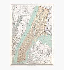 Lámina fotográfica Mapa vintage de la ciudad de Nueva York (1895)