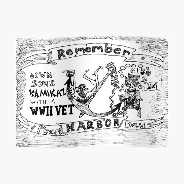 Remember Pearl Harbor Day cartoon Poster