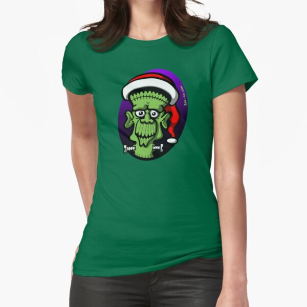 Christmas Frankenstein Fitted T-Shirt