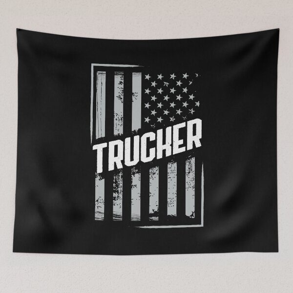 Item preview, American Trucker Truck Driver T-shirt US Flag Gift Idea designed and sold by Maindy.