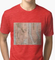Camiseta de tejido mixto Vintage Map of New York City (1899)