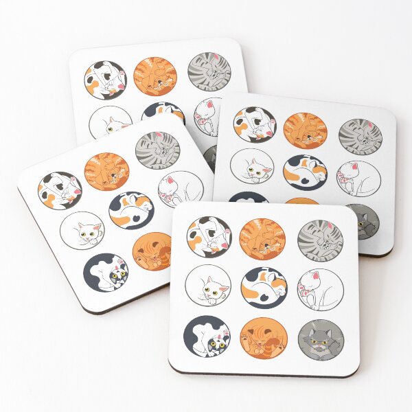 Item preview, Polka dot pattern with cute cats designed and sold by FrauShtogren.