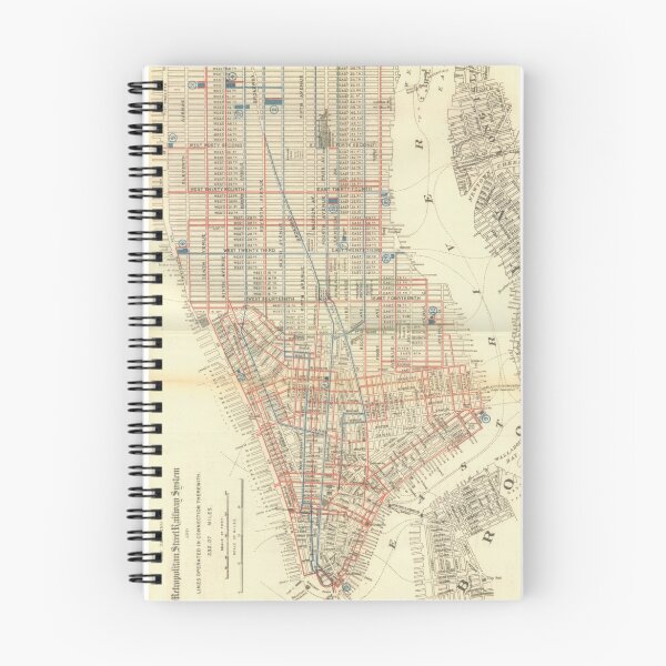 Item preview, Vintage Map of The NYC Railways (1899) designed and sold by BravuraMedia.