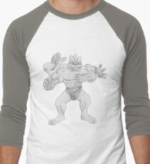 Machamp - B&W by Derek Wheatley Men's Baseball ¾ T-Shirt