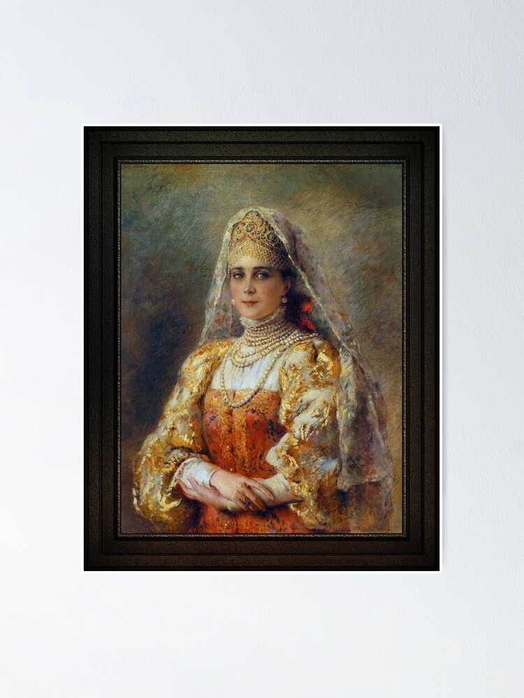 Portrait Of Princess Zinaida Yusupova By Konstantin Makovsky Old Masters Fine Art Reproduction Poster By Xzendor7 Redbubble