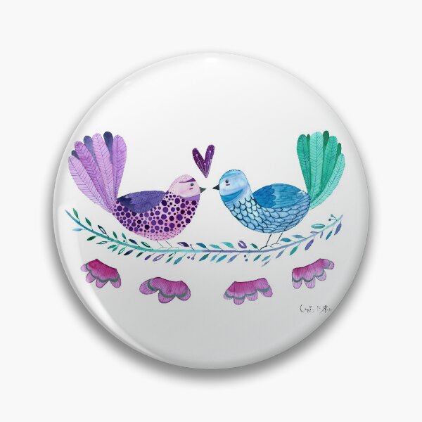 Item preview, Birds in love with flowers and leaves  designed and sold by CrisBanana.