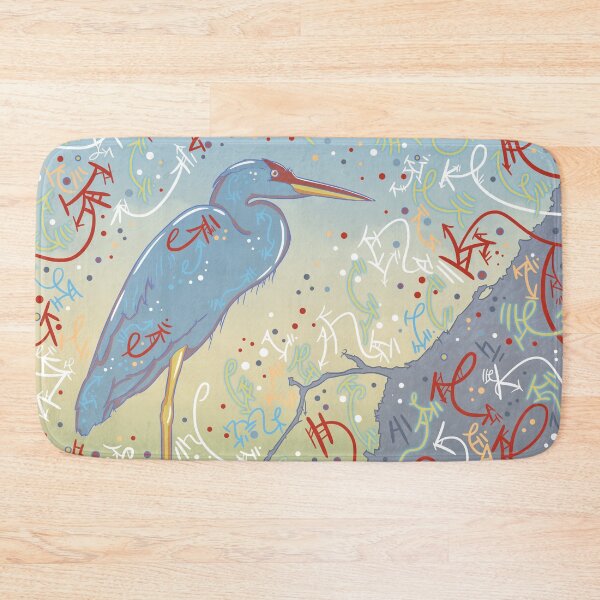 Item preview, Very Blue Great Blue Heron designed and sold by vanillakirsty.