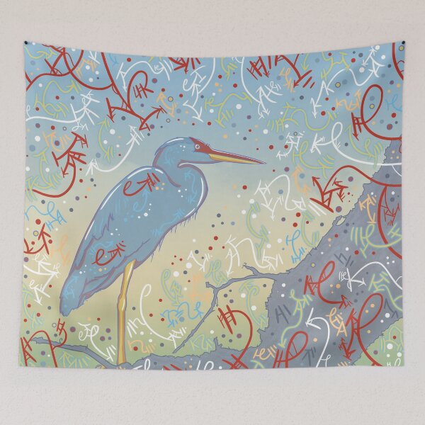 Item preview, Very Blue Great Blue Heron designed and sold by vanillakirsty.