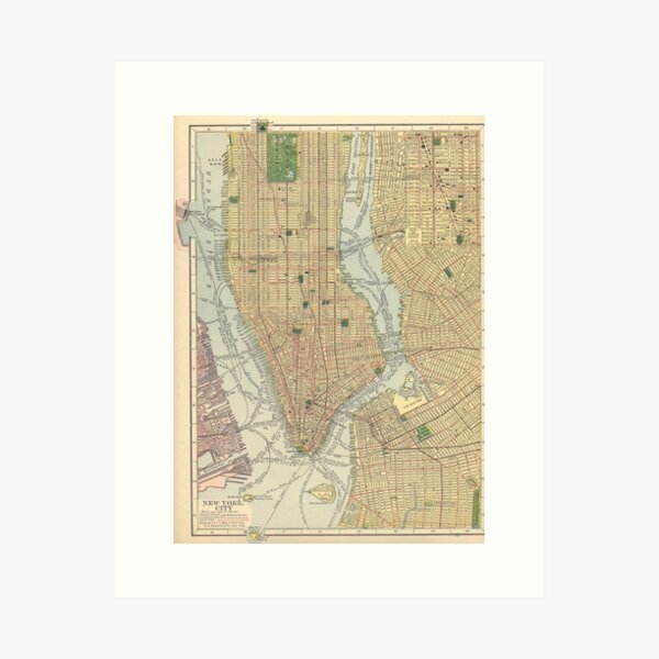 Artikel-Vorschau von Vintage Karte von New York City (1910), designt und verkauft von BravuraMedia.