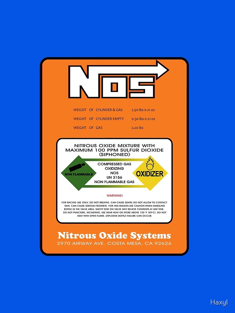 "NOS Nitrous Bottle Label (Small)" Metal Print by Haxyl ...