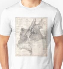 Camiseta ajustada Vintage Coastal Map of New York City (1910)