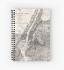 Cuaderno de espiral Vintage Coastal Map of New York City (1910)