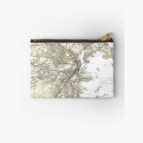 Item preview, Vintage Boston Transit Line Map (1914) designed and sold by BravuraMedia.