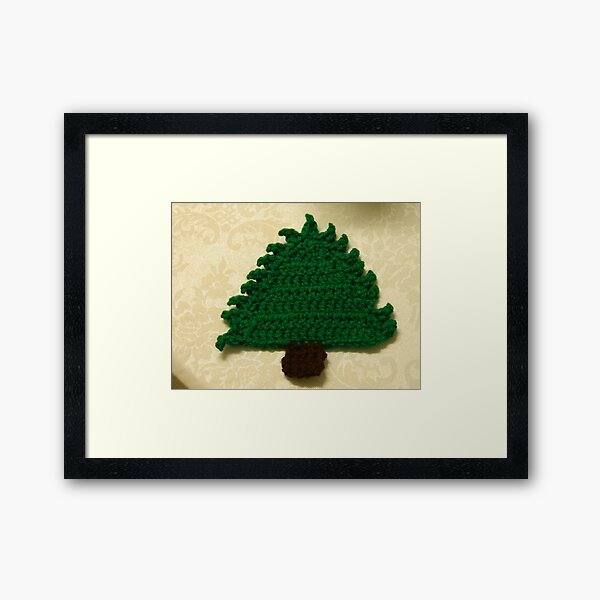 Crocheted Christmas Tree Coaster - Douglas Fir Framed Art Print