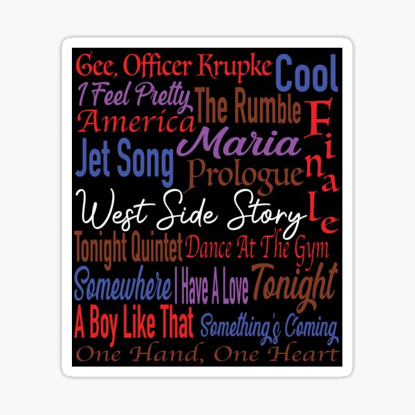 Aperçu de l'œuvre Titres de chansons West Side Story créée et vendue par broadwaycantdie.