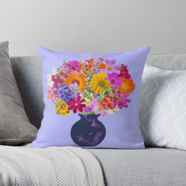 First day of spring bouquet by Tea with Xanthe Throw Pillow
