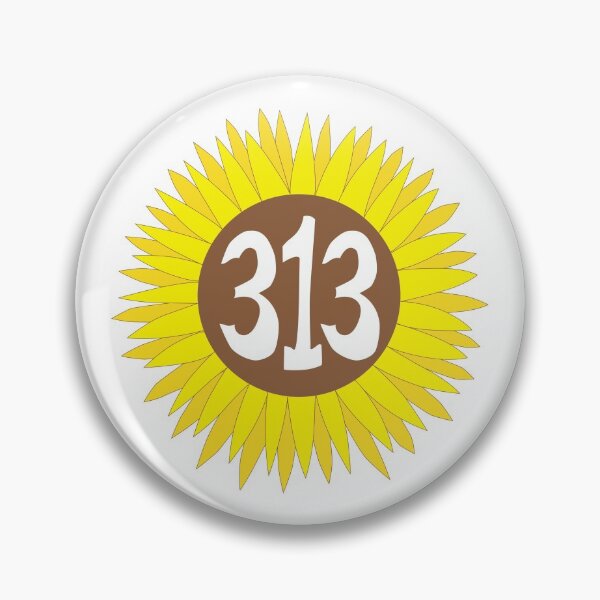 Artikelvorschau, Handgezeichnete Michigan Sunflower 313 Vorwahl entworfen und verkauft von itsrturn.