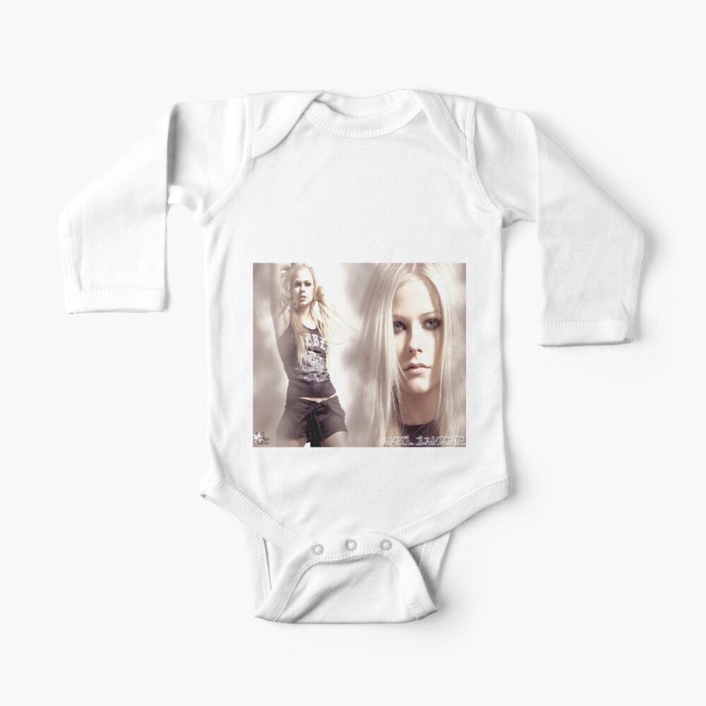 Avril Lavigne Singing Wallpaper Poster Shirt Design Black Shirt Baby One Piece By Wittymillennial Redbubble