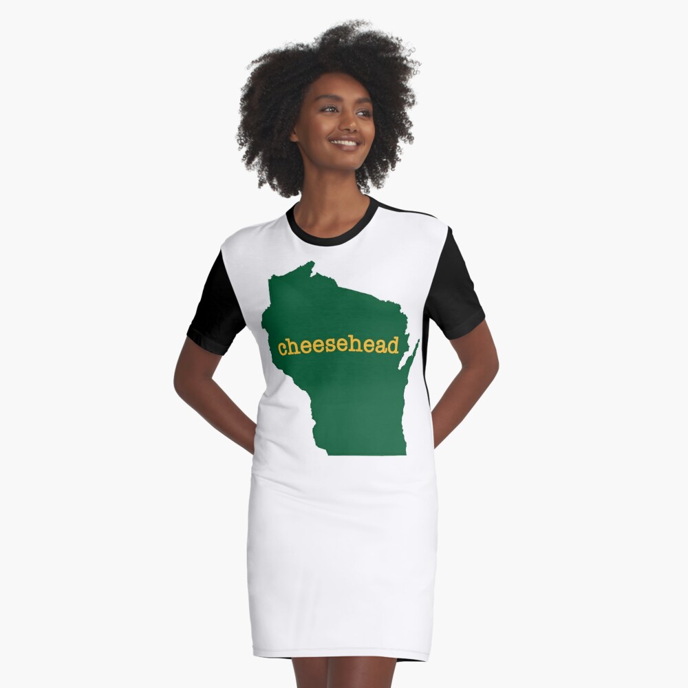 Wisconsin Green Bay Packers Cheesehead Graphic T-Shirt Dress for Sale by  Maren Misner