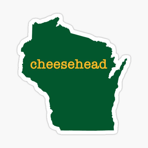 Wisconsin Green Bay Packers Cheesehead Sticker for Sale by Maren