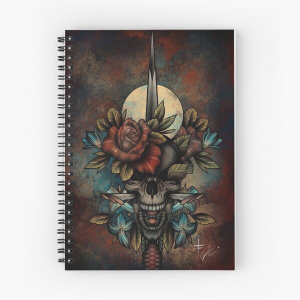 Item preview, Floral Skull With Dagger designed and sold by jymicalkins.