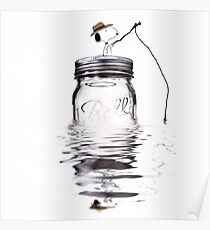 Snoopy fishing Poster