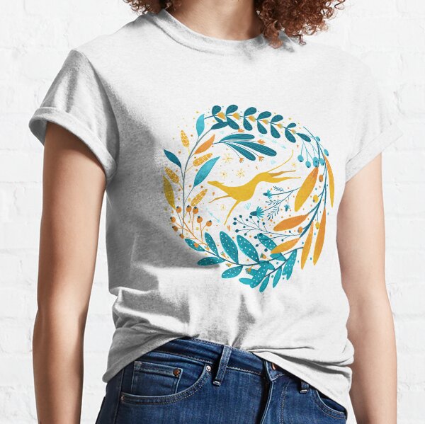 Windhund Blumensonne sonnengelb Classic T-Shirt