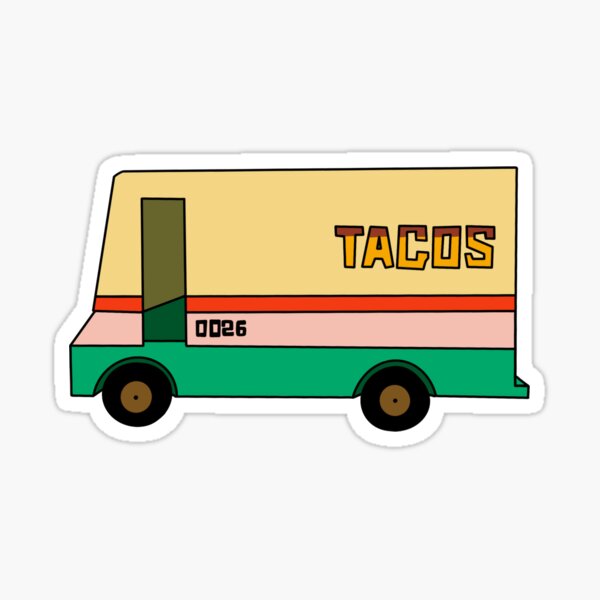 Taco Truck Sticker By Smileyfriend Redbubble