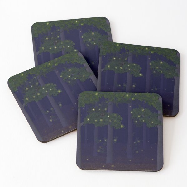 Item preview, Fireflies in the night forest. designed and sold by carllaev.