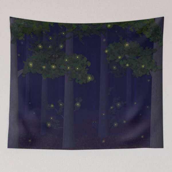 Item preview, Fireflies in the night forest. designed and sold by carllaev.