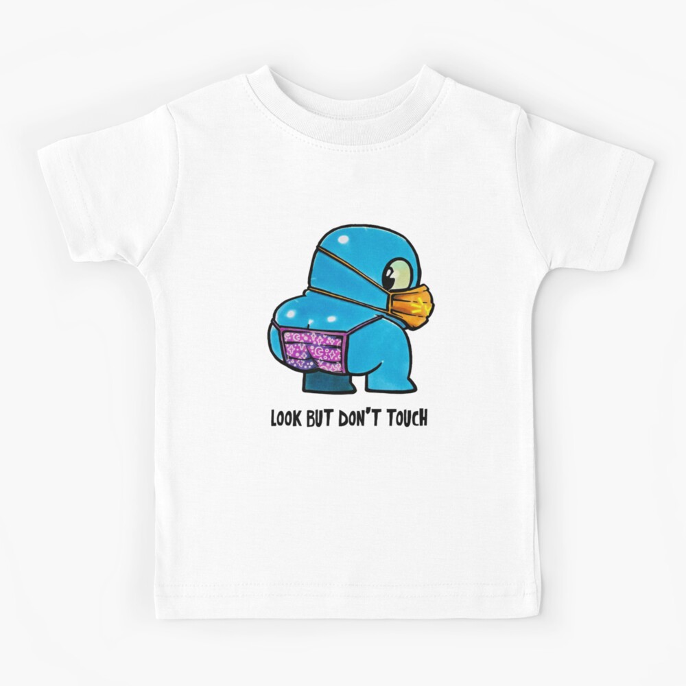 Funny Blue Creature Wearing Mask To Prevent Virus And Epidemic Contagion Kids T Shirt By Lokoz Redbubble - roblox avatar french fries skin kids t shirt by stinkpad redbubble in 2020 kids tshirts french fries classic t shirts