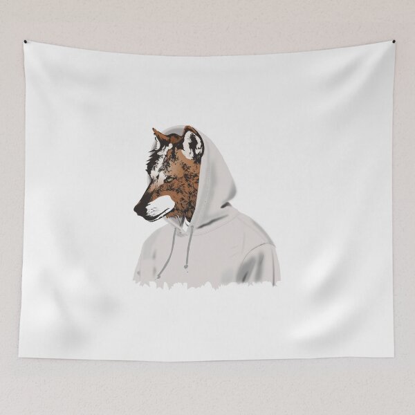Item preview, Hoodie Wolf - Realistic Illustrated Wolf Artwork designed and sold by McFlyDesigns.