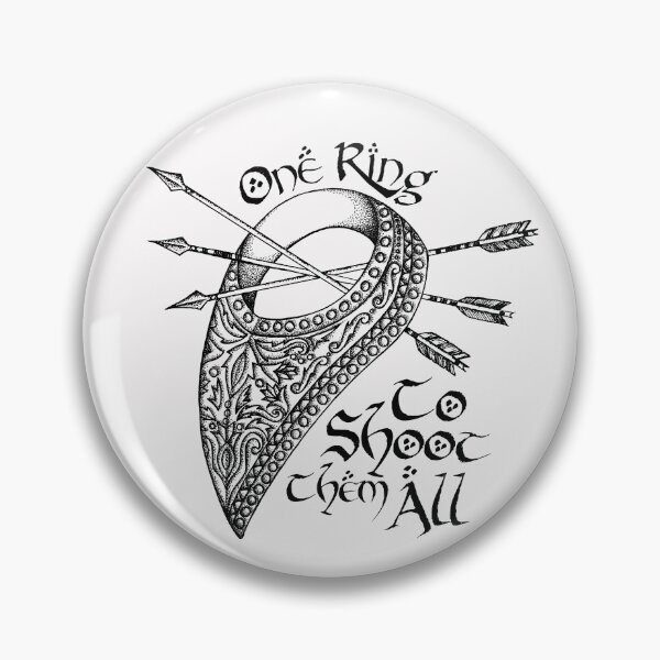 Item preview, One Ring To Shoot Them All Thumbring Traditional Archery Drawing designed and sold by RedFinchDesigns.