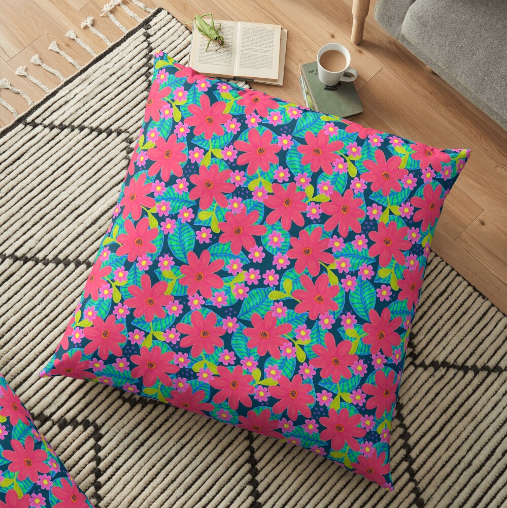 Blumen Mix Muster Bodenkissen