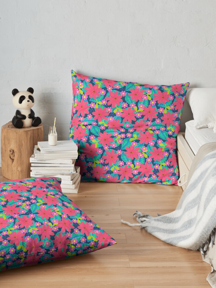 Alternative Ansicht von Blumen Mix Muster Bodenkissen
