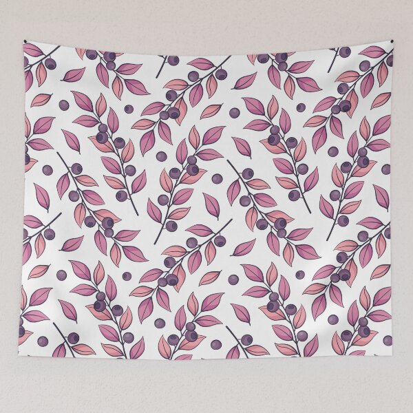 Item preview, Seamless pattern with blueberry twigs and purple leaves. designed and sold by Xaphana.
