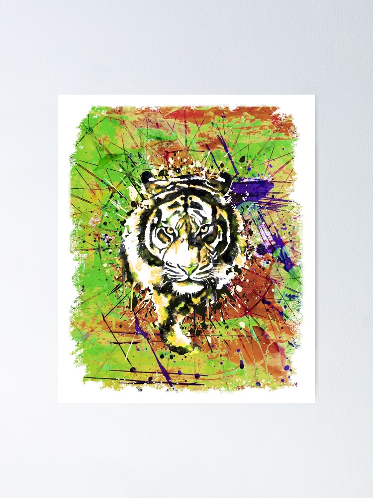 Tiger Kunst Zeichnung Aquarell Aquarelle Tiger Poster Von Babyyodasticker Redbubble