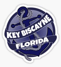 Key Biscayne Florida anchor swirl Sticker