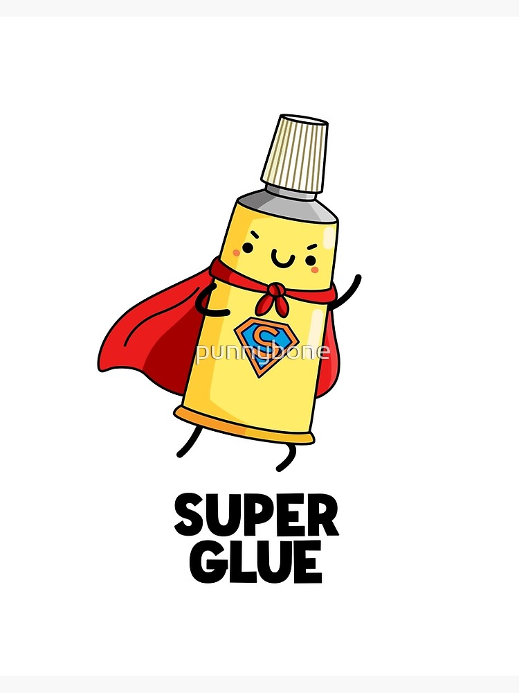 Super glue super hero hero funny glue pun cartoon' Tote Bag